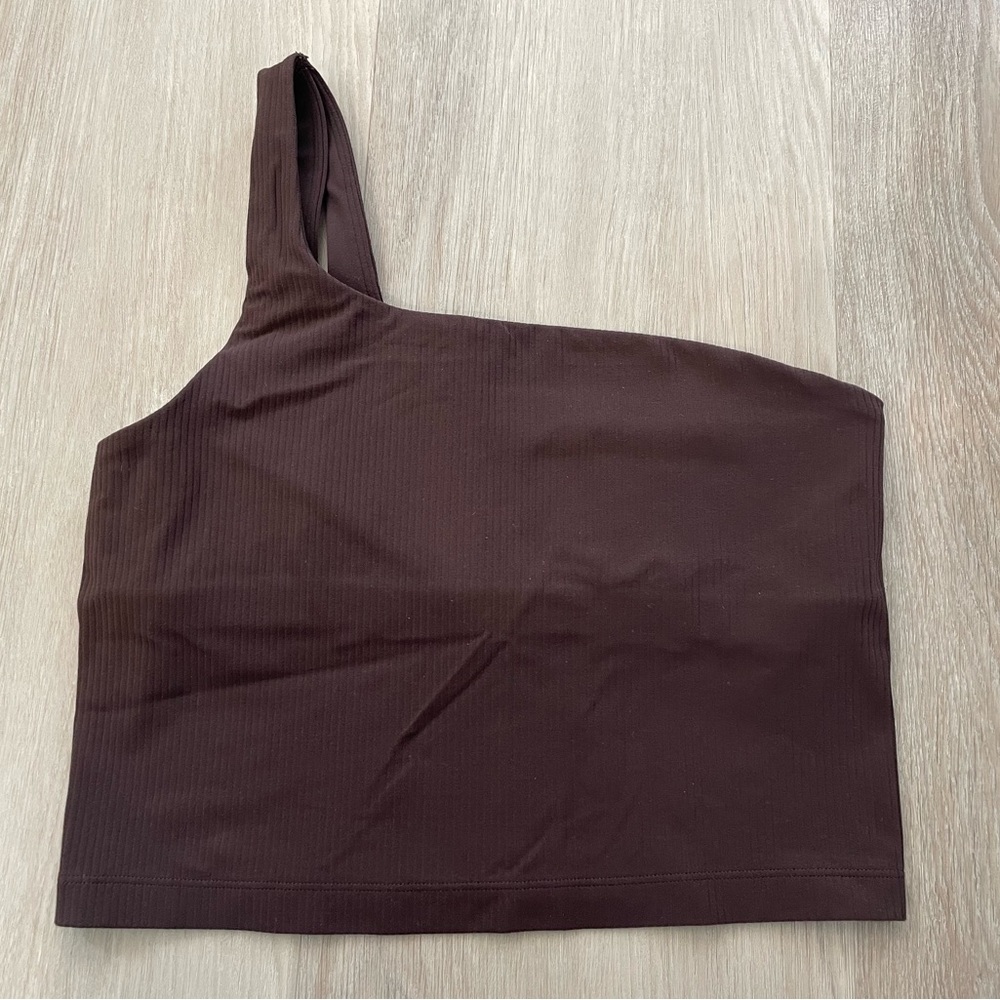 One-Shoulder Ribbed Crop Top